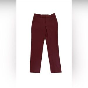 NWT White House Black Market Dress Pants Trousers Burgundy Red Size 00